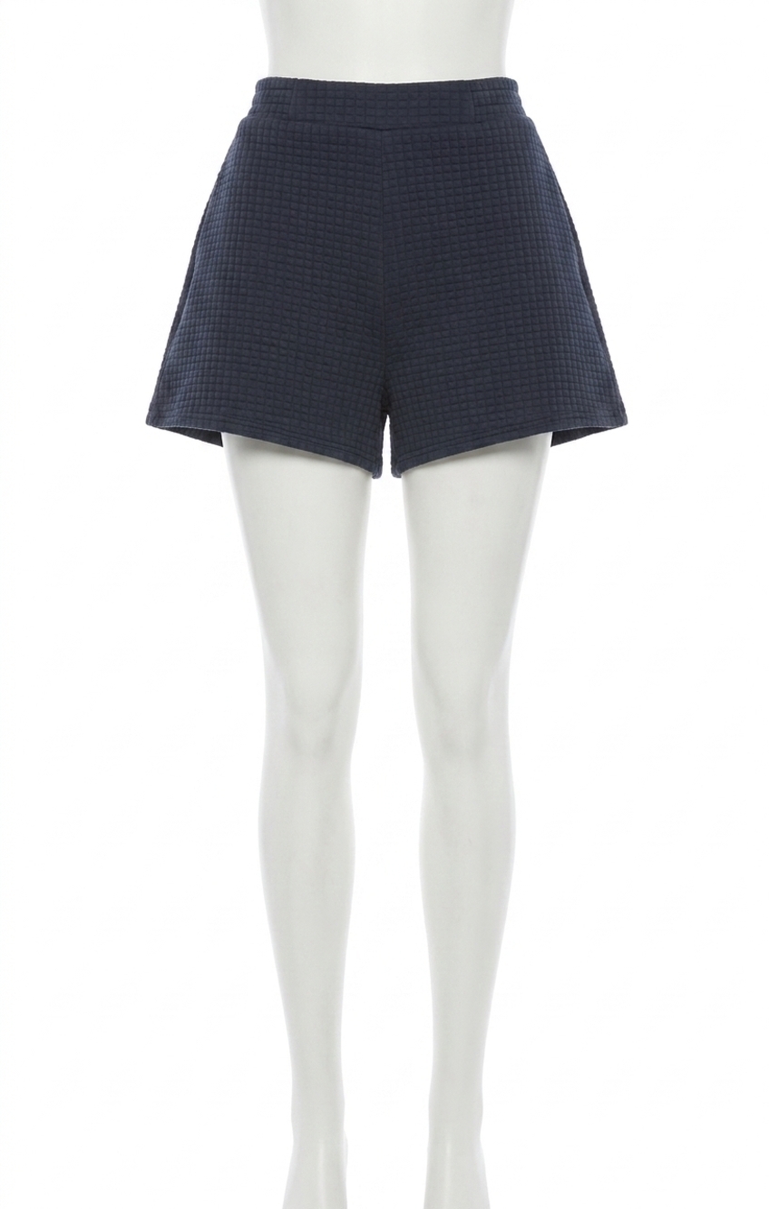 NEW SADIE & SAGE pastime textured terry shorts in navy